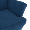 vidaXL Armchair Wingback Sofa Chair Living Room Upholstered Side Chair Velvet - Blue Without Footrest - 3 of 3