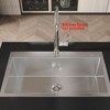 Cobbe Black 32" Drop-in Kitchen Sink, Stainless Steel 2-Hole Deep Single Bowl Sink Basin - 3 of 4