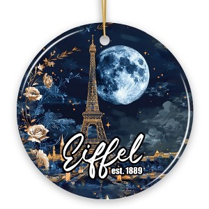 Eiffel Tower Majestic Night View Christmas Ornament, France Souvenir and Gift| OrnamentallyYou - 1 of 4