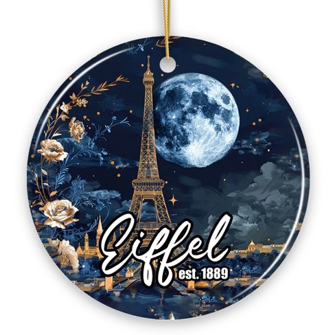 Eiffel Tower Majestic Night View Christmas Ornament, France Souvenir and Gift| OrnamentallyYou - image 1 of 4