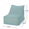Vynxaria Teal Ettie 3 Ft. Water Resistant Fabric Bean Bag Chair - 3 of 4