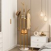3 Tier Heavy Duty Gold Coat Rack Stand Freestanding Tall Clothes Hall Tree with 9 Hooks & Marble Base for Bedroom Office Hall Entryway - 2 of 4