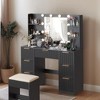 ChicFurnit Vanity Tables Makeup Vanity Desk Vanity Table Set Dressing Table with Square Mirror for Bedroom, Black, 43.37"*26.77"*52.65" - 4 of 4