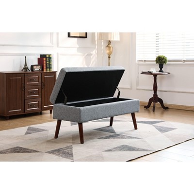 CAVINAS 43.3" Tufted Storage Ottoman Bench,Ottoman Foot Rest with Hidden Storage and Safety Hinges,Storage Bench for Bedroom