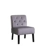 TOAOTBNBO Button Tufted Pattern Accent Chair with Curved Back, Velvet Fabric Armless Chair with Wood Legs Upholstered Chair for Bedroom - 2 of 4