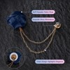 Unique Bargains Cloth Flower Lapel Pin with Gold Badge Tassel Chain for Men Wedding 1.57 inch 2 Pcs - 2 of 4