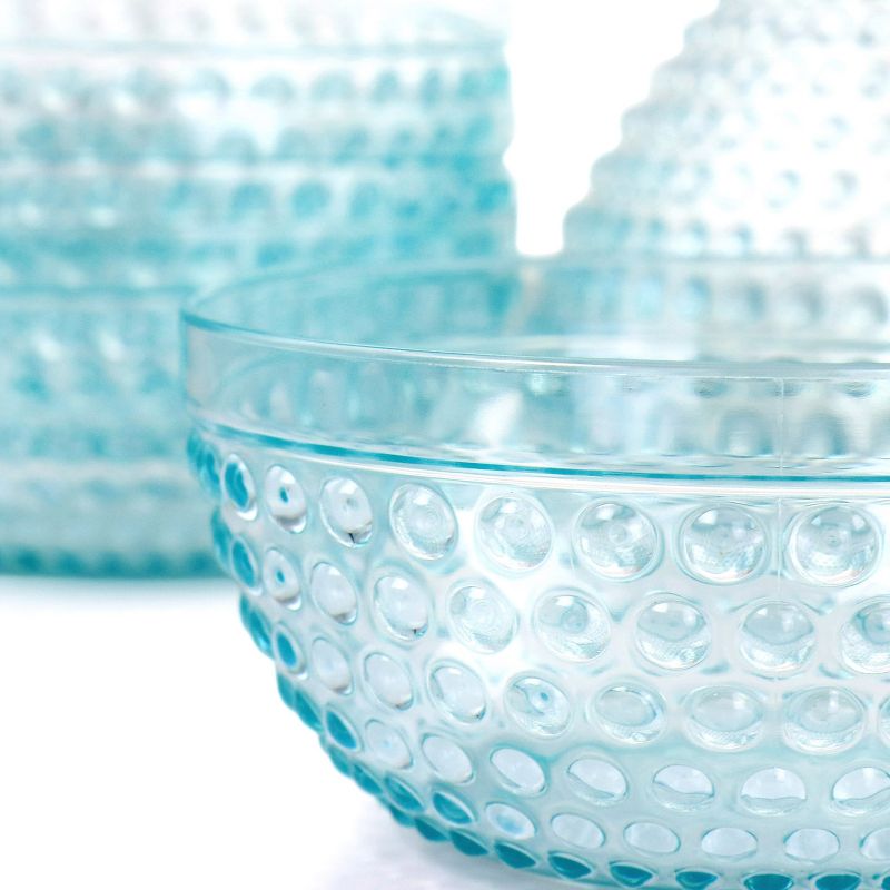 Gibson Home Plastic Bowl Set with Serving Bowl in Light Blue, 4 of 10