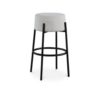 Meridian Furniture,Avalon Cream Boucle Fabric Bar Stool