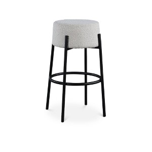 Meridian Furniture,Avalon Cream Boucle Fabric Bar Stool - 1 of 4