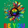 Adult Design By Humans Be You Sunflower Power Fist Pride Rainbow By Legato Tendo T-Shirt - 2 of 2