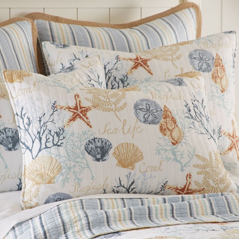 Coral Sealife Quilt Set - Levtex Home, 4 of 6