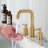 WOWOW 8 in. Widespread Double Handle High Arc Bathroom Faucet with Drain Kit Included in Brushed Nickel - 2 of 4