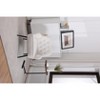 Modern Linen Upholstered Armchair With Metal Legs - ModernLuxe - 2 of 4