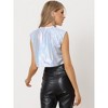 Allegra K Women's Round Neck Party Sleeveless Holographic Crop Metallic Tank Top - 3 of 4
