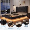 Floating Bed Frame, Queen Bed Frame, Velvet Upholstered Platform Bed with Storage Headboard, RGB LED Light, Wood Slats, Noise Free, Easy Assembly - 4 of 4