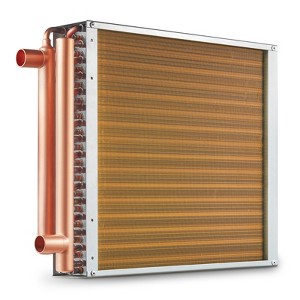 VEVOR Heat Exchanger Water to Air, 16"x 16" with 3-Row 3/8" Copper Ports, 193 Aluminum Fins Heat Exchanger, Residential Heating and Cooling, Brown - 1 of 4