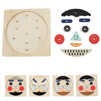 Leo & Friends Funny Faces Educational Wooden Puzzle for Toddlers