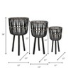 Okak Bamboo Tall Patio Planters Set of 3(S+M+L)/2(S+M) Decorative Flower  Pots for Herbs, Vegetables, Fruits, Indoor/Outdoor,6 Options - 2 of 4