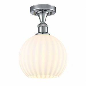 White Venetian - 1 Light Semi-Flush Mount In Modern Style-11.25 Inches Tall and 8 Inches Wide - 1 of 1