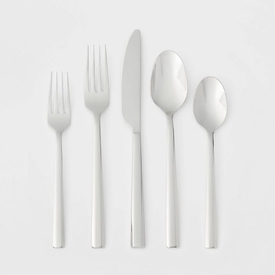 20pc Valona 18/10 Stainless Steel Flatware Set - Threshold Signature™: Silverware Set, Service for 4, Mirror Finish