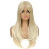 Jessie's Wig 22 Inch Straight With Bang Wig Synthetic Wig Blonde Color With Dark Roots 1 Pc/Pack - 2 of 4