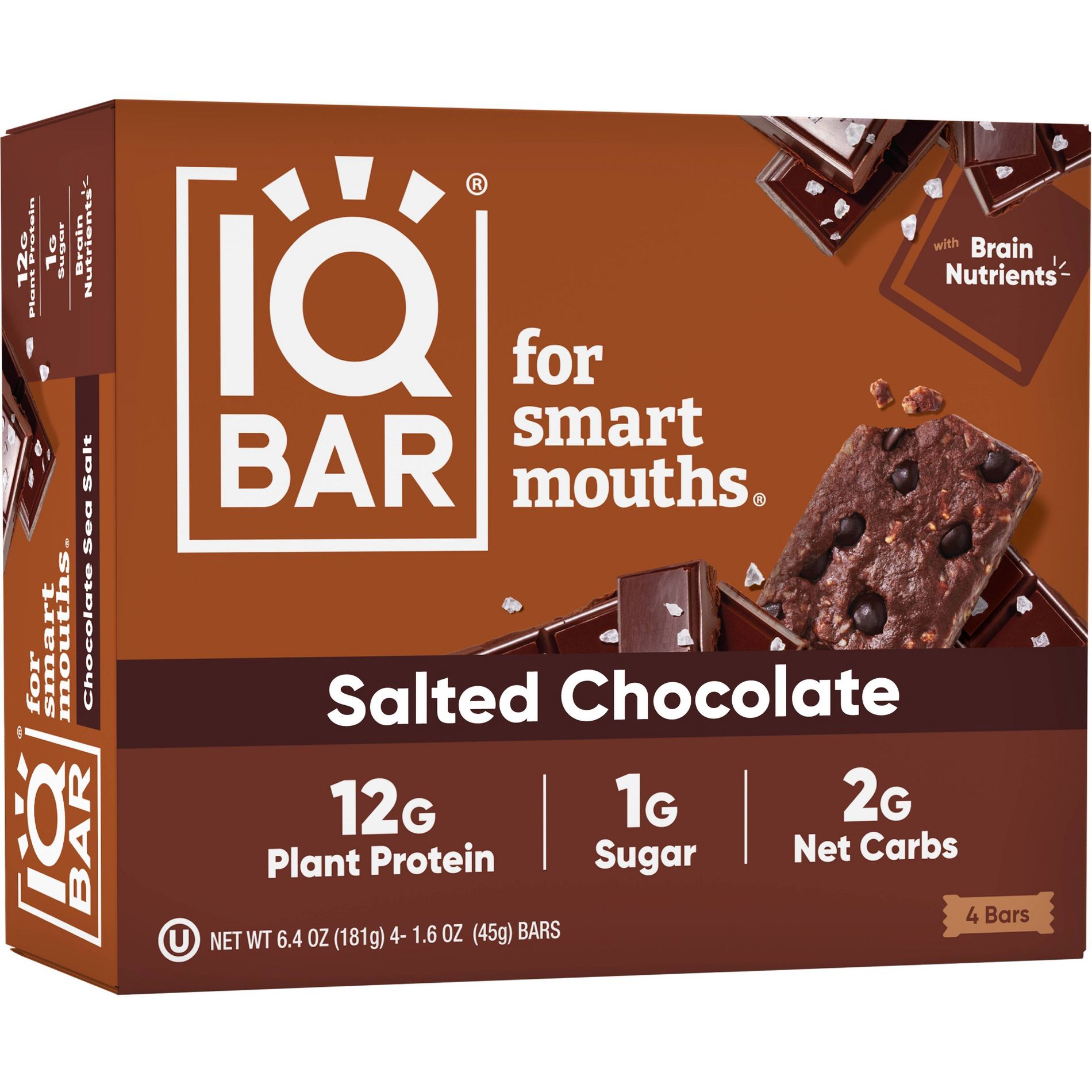 IQBAR Salted Chocolate Protein Bars - 6.4oz/4ct
