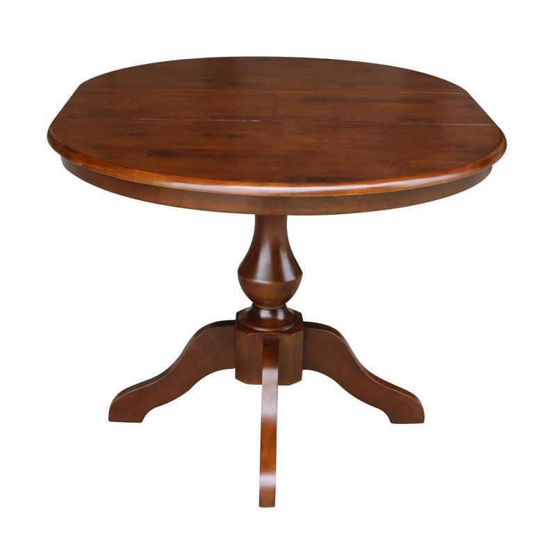 36" Kent Round Top Pedestal Dining Table with 12" Leaf - International Concepts, 4 of 7