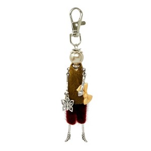 Wrapables Hanging Fashionista Doll Keychain, Crystal Rhinestone Keyring Bag Charm - 1 of 4