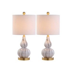 20.5" (Set of 2) Anya Mini Glass Table Lamps - JONATHAN Y - 1 of 3