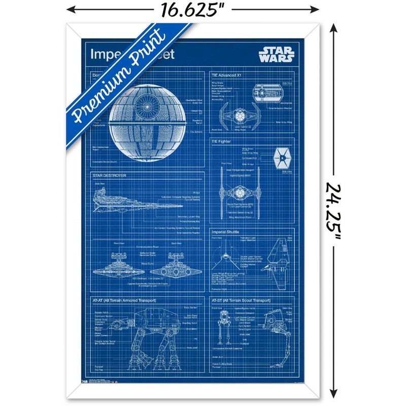 Trends International Star Wars: Saga - Imperial Blueprint Framed Wall Poster Prints, 3 of 7