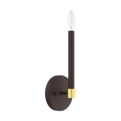 Karlstad Bronze/Satin Brass 1-Light Contemporary Wall Sconce
