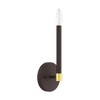 Livex Lighting Karlstad 1 - Light Wall Light in  Bronze/Satin Brass - 3 of 4