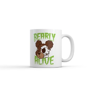Crazy Dog T-Shirts Bearly Alive Mug Funny Sarcastic Creepy Bear Graphic Novelty Coffee Cup-11oz - 1 of 4