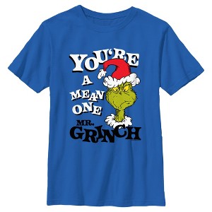 Boy's Dr. Seuss Christmas Grinch You're a Mean One Portrait T-Shirt - 1 of 4