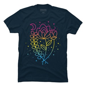 Design By CoolAnimalCo Humans Floral Pride Flag Boho Lotus By CoolAnimalCo T-Shirt - 1 of 2