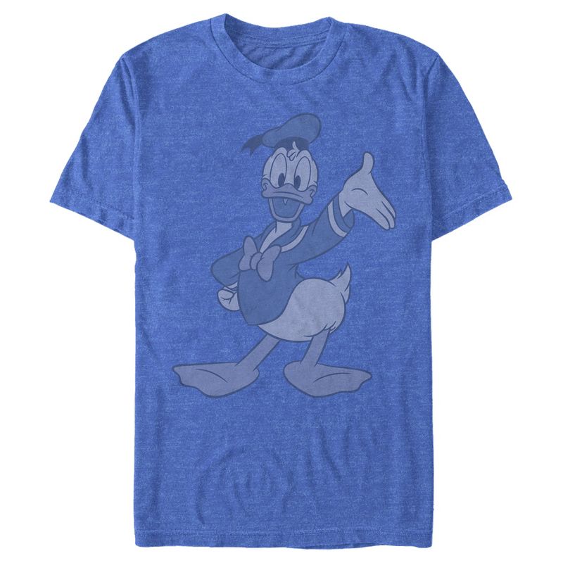 Men's Mickey & Friends Donald Duck Gray Grayscale Wave T-Shirt, 1 of 5