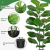 39" Large Fake Plant in Pot Fig Artificial Tree 27 Leaves for Indoor Outdoor House Home Office Garden Modern Decoration - 3 of 4