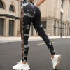 BABYYER Women's High Waist Yoga Pants, Tie-Dye Side Cutout Elastic Tights, Breathable Casual Sports Clothing - 2 of 4