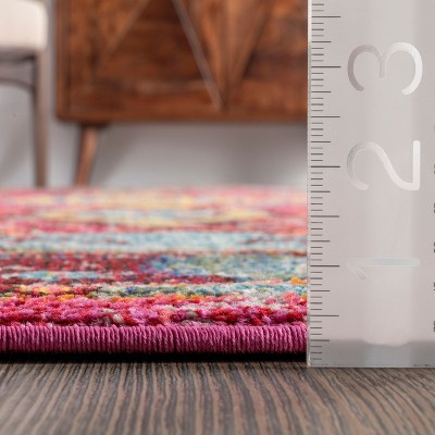 Multi-Color Medallion Synthetic Runner Rug, 2' 6" x 10'
