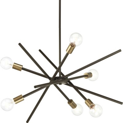 Astra Matte Black Steel 6-Light Sputnik Chandelier