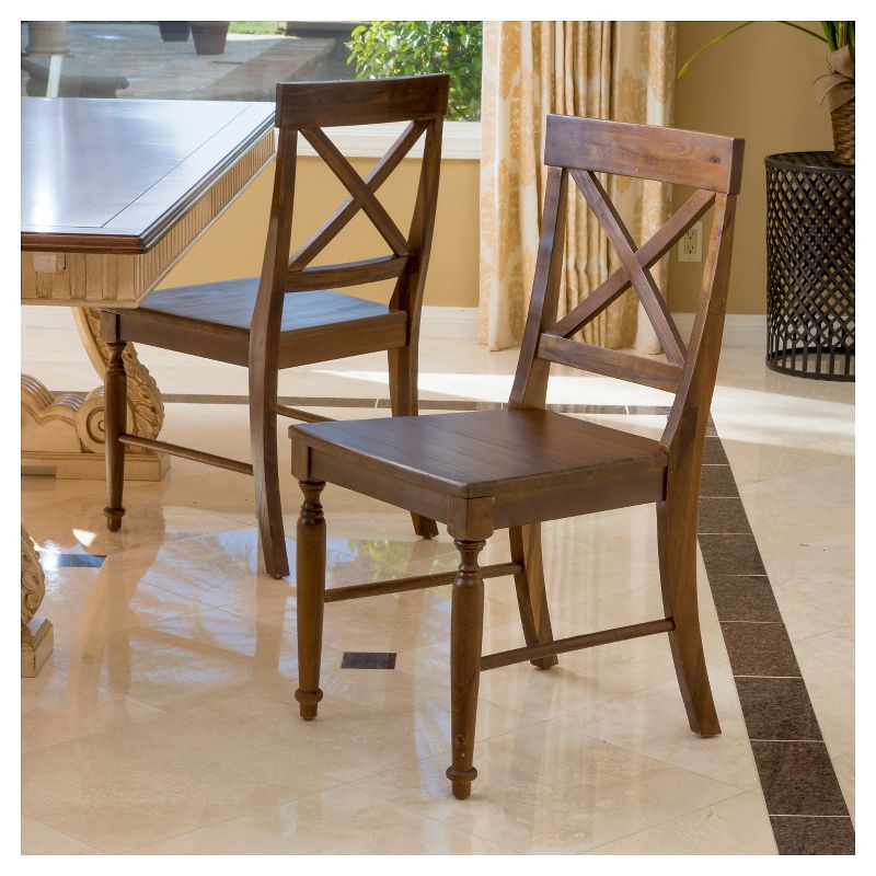Set of 2 Rovie Acacia Wood Dining Chair - Christopher Knight Home, 3 of 12