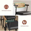 Set of 2 Counter-Height Bar Stools ¨C Rustic Brown Faux Leather with Wood-Trimmed Back & Metal Legs for Kitchen Islands & Dining Rooms - 3 of 4