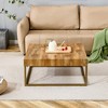VYNXARIA Modern Rectangular Coffee Table with MDF Top and Sturdy Metal Legs - 2 of 4