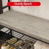 Shoe Bench, 4-in-1 Industrial Entryway Storage Bench with 8 Sturdy Hooks, Freestanding Coat Rack - 4 of 4