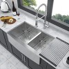 Double Bowl Farmhouse Sink- 33inx20in Stainless Steel Farm Sink Undermount Apron Front Double Bowl Kitchen Sink 16 Gauge with Two 9in Deep Basin - 2 of 4