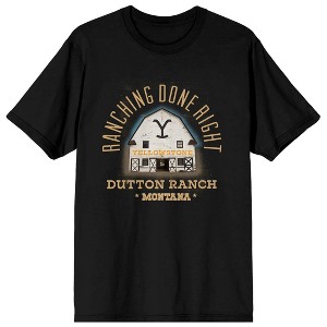 Yellowstone Barn Art Crew Neck Short Sleeve Women's Black T-shirt - 1 of 3