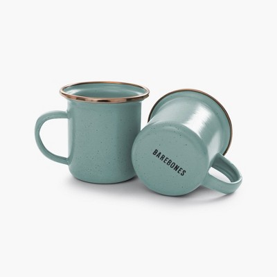 Barebones Blue Enamel Espresso Cup Set - Mint