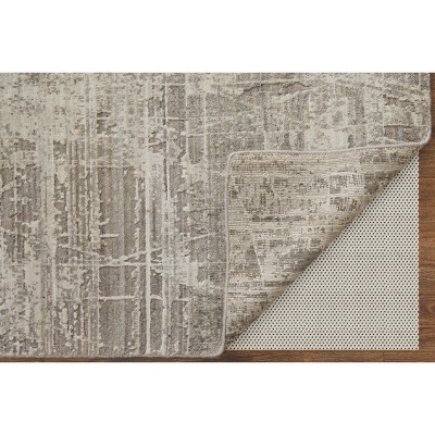 Gray Abstract Hand-Knotted Wool and Viscose Rug 2' x 3'