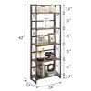 VECELO Folding Bookshelf, 5-Tier Bookcase, Industrial Tall Book Shelf Storage Organizer for Living Room, Brown/Walnut/Antique Brown - 3 of 4