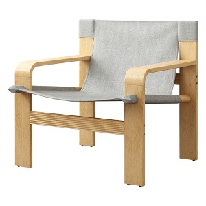 XINGHANZHENXUAN Accent Chair, Wide Armrest Lounge Chair with Solid Wood Frame for Living Room, Bedroom, Balcony - 1 of 4